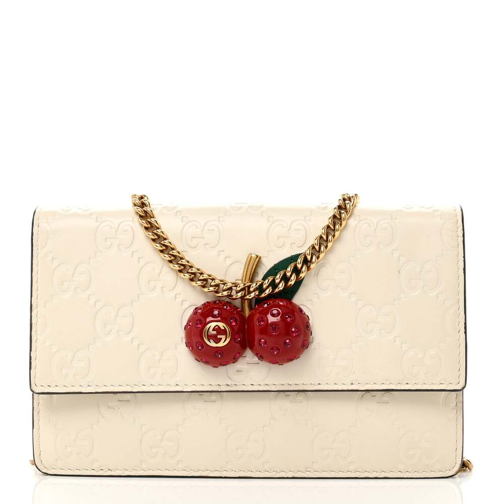 Guccissima Mini Cherry Chain Bag White #250478G95B